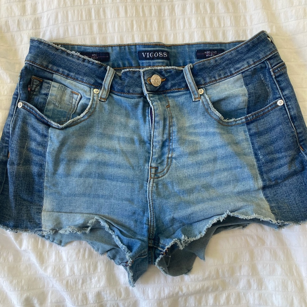 Women’s Dual Color Jean Shorts